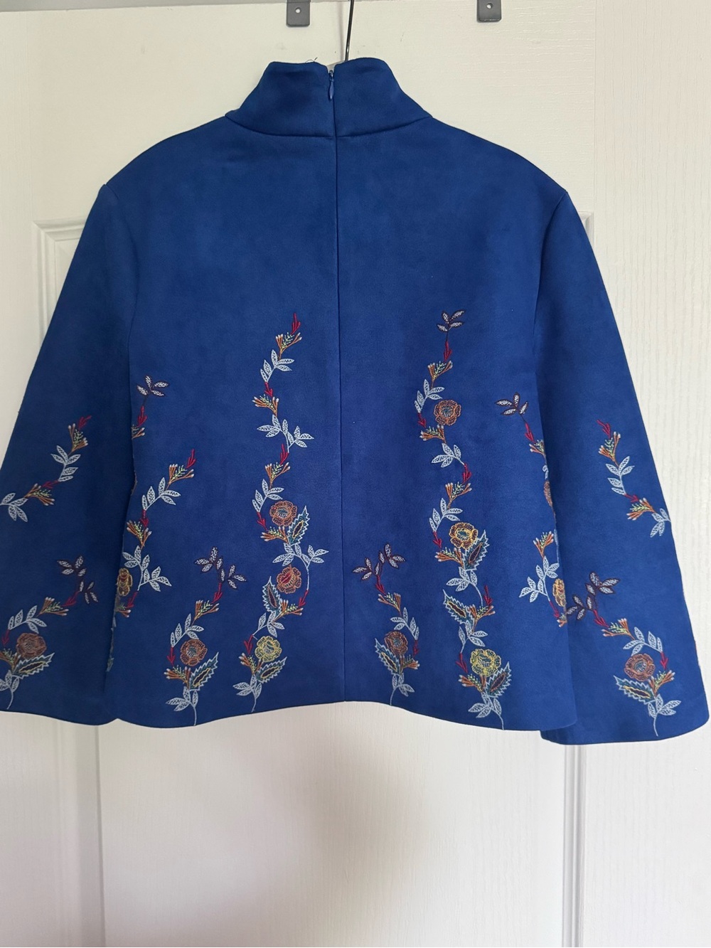 Zara Royal Blue Embroidered Turtleneck Sweater - Picture 6 of 8